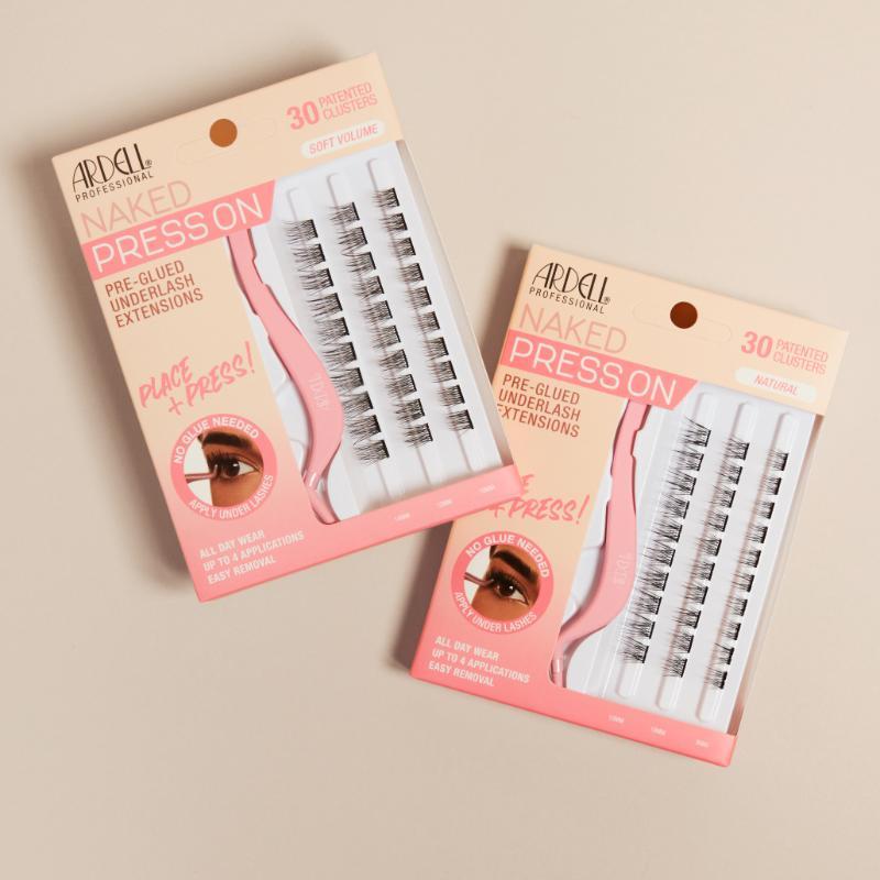 Ardell Press On Lashes Underlash Extensions With Applicator - Naked Soft Volume, 30 clusters