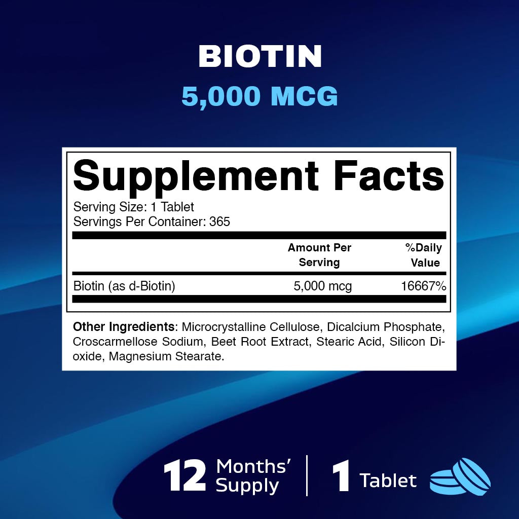 BIOTIN 5000MCG TABLETS    60CT