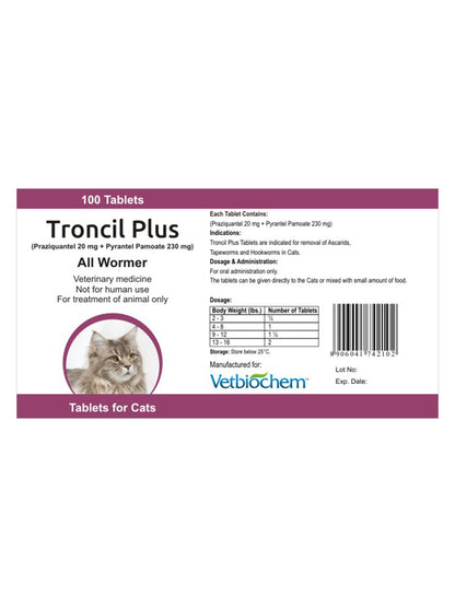 DRONTAL CATS & KITTENS 18.2 MG TAB 50 DS