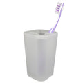 Home Basics Frosted Rubberized Plastic Toothbrush Holder - Clear
