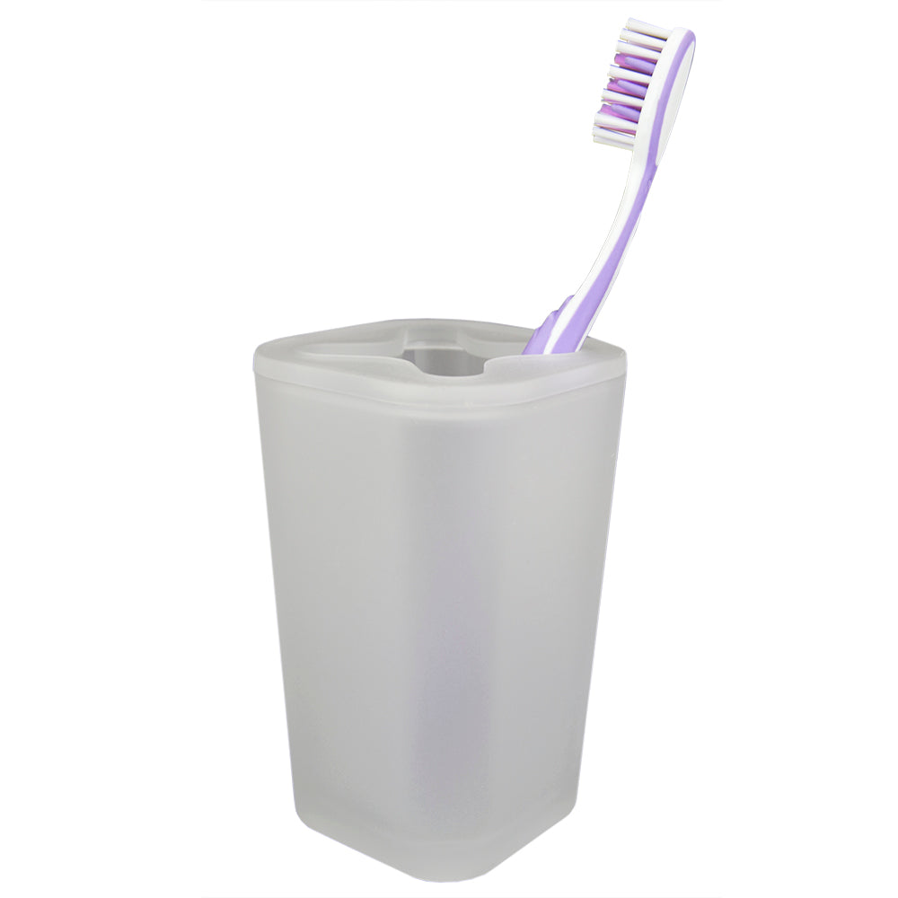 Home Basics Frosted Rubberized Plastic Toothbrush Holder - Clear