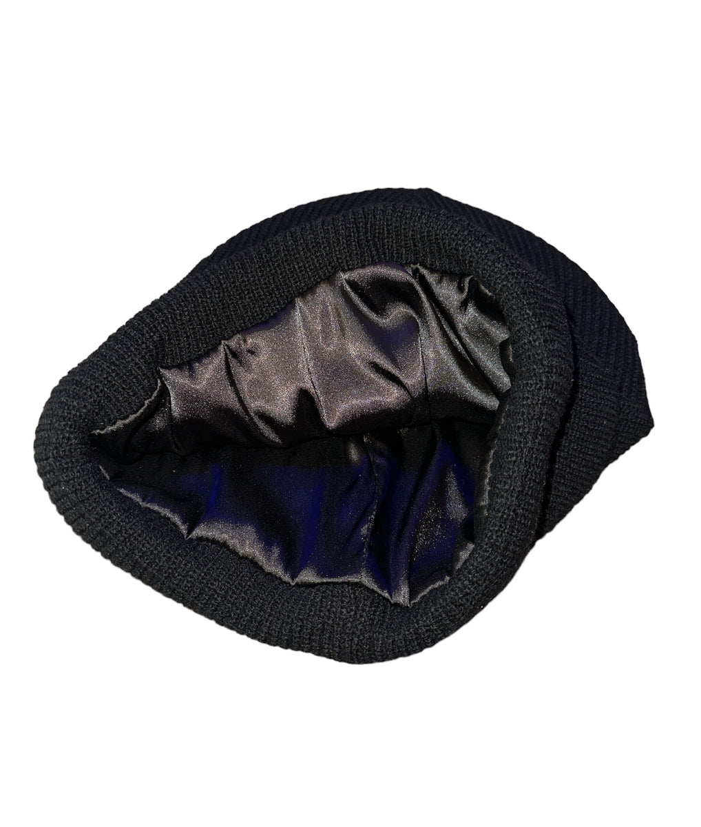 ADAMA SATIN LINED BEANIE BLACK