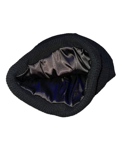 ADAMA SATIN LINED BEANIE BLACK