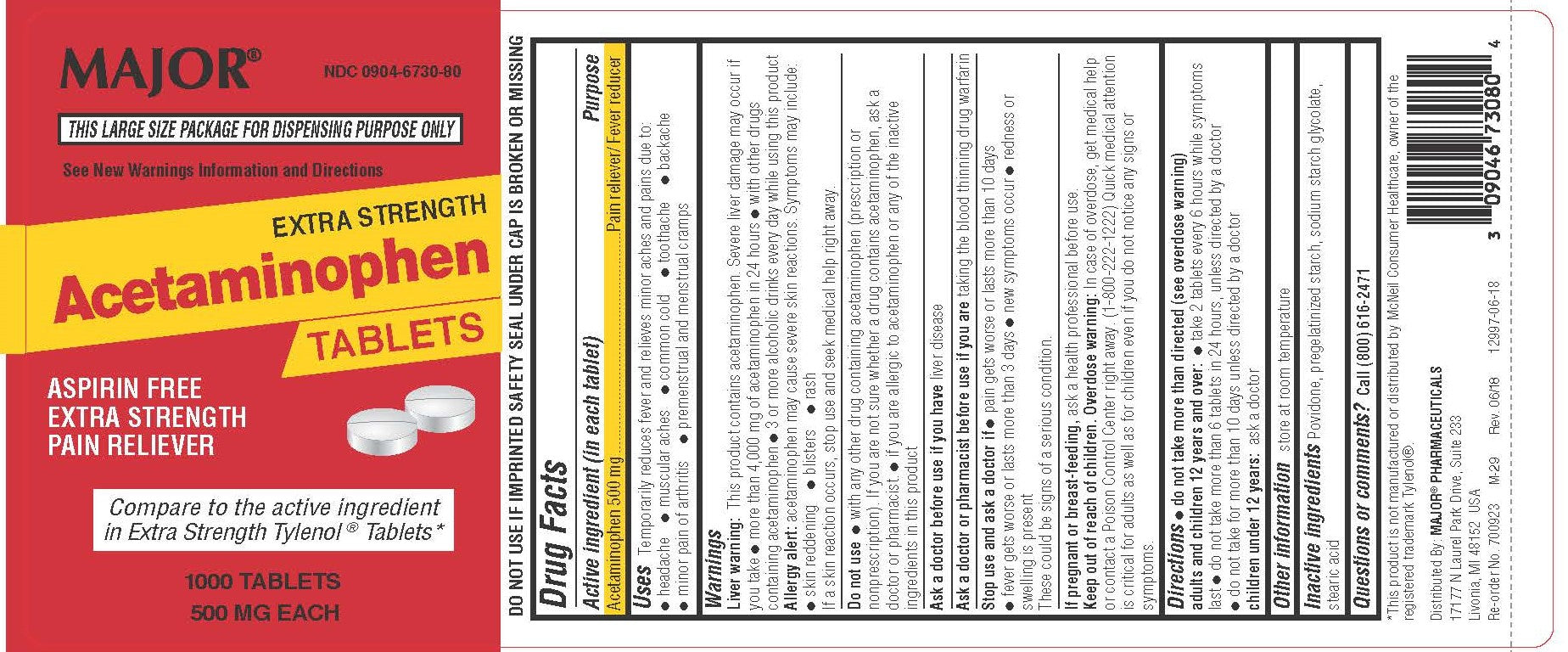 ACETAMINOPHEN 500 MG CPL 1000
