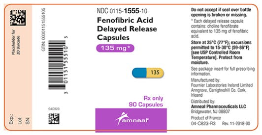 FENOFIBRIC ACID CP 135MG 90 DR