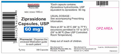 ZIPRASIDONE HCL CP 20MG 60