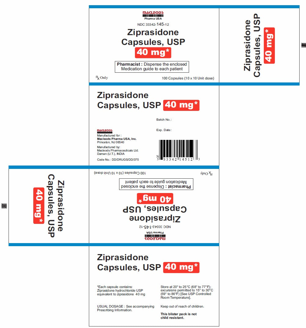 ZIPRASIDONE HCL CP 40MG 60