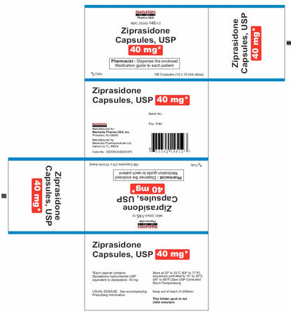 ZIPRASIDONE HCL CP 40MG 60