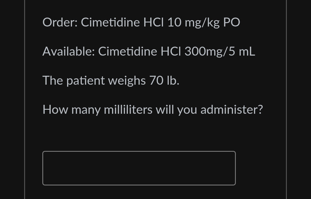 CIMETIDINE HCL LQ 300MG/5ML 237ML