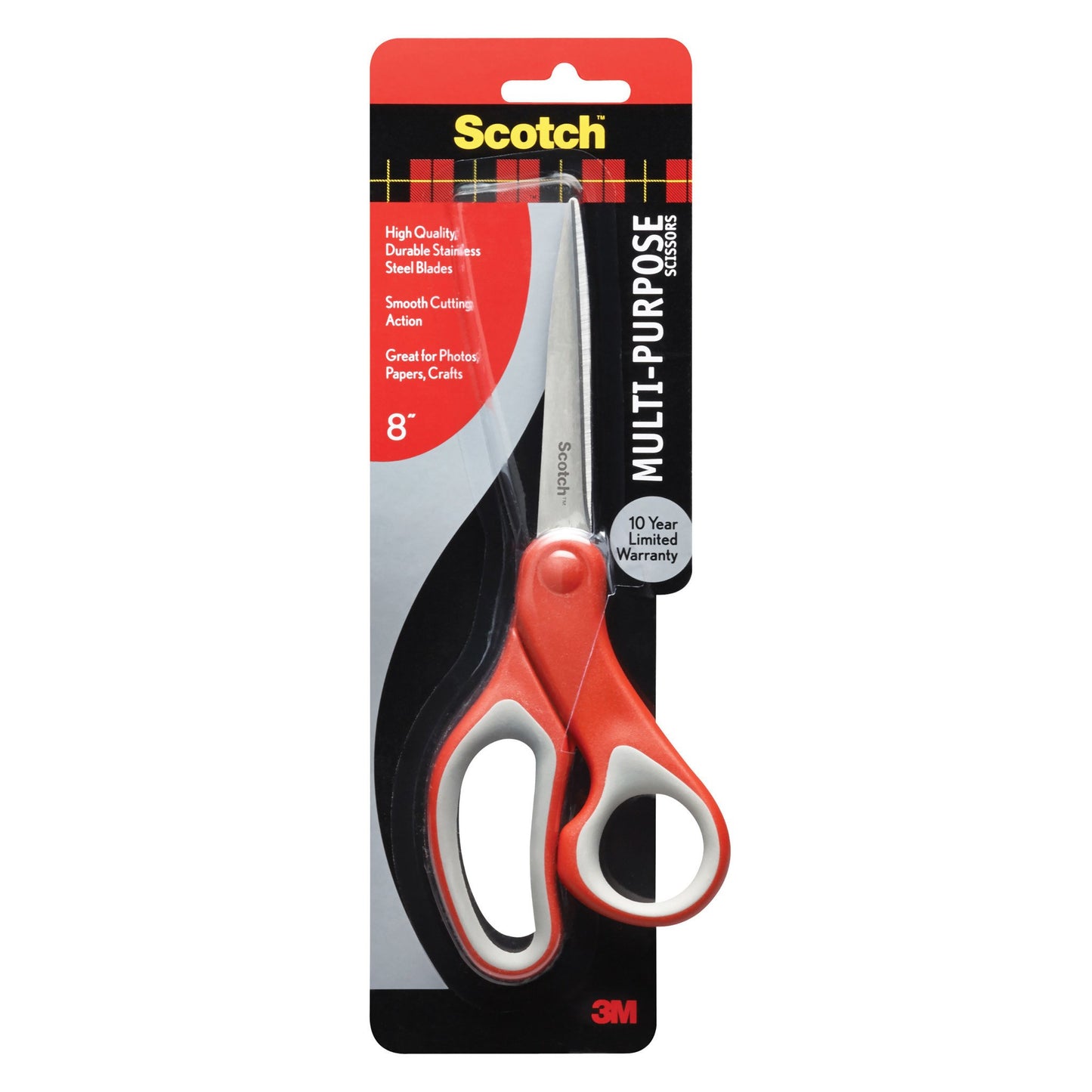 3M Household Stainless Steel Scissors- 8inch -Red, 1.0 ea