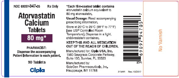 ATORVASTATIN CALCIUM TB 80MG 500