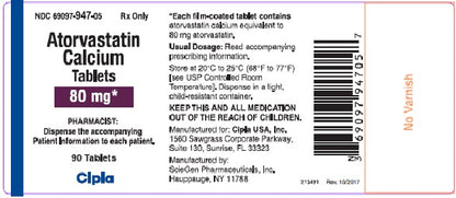 ATORVASTATIN CALCIUM TB 80MG 500