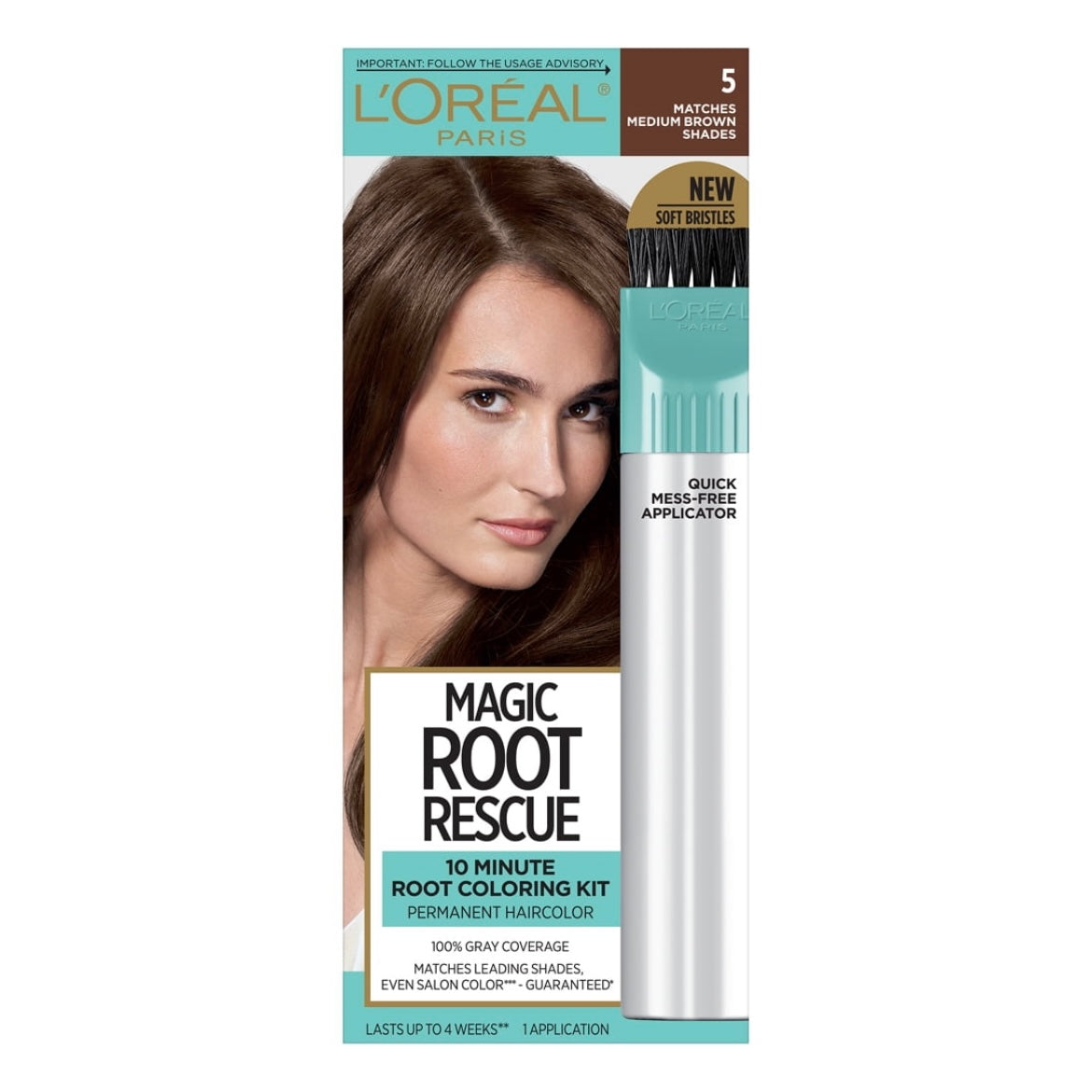 L'ORÉAL PARIS Magic Root Rescue 10 Minute Root Hair Coloring Kit, 5 Medium Brown