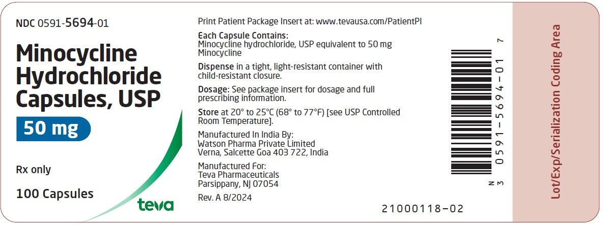 MINOCYCLINE HCL CP 100MG 50
