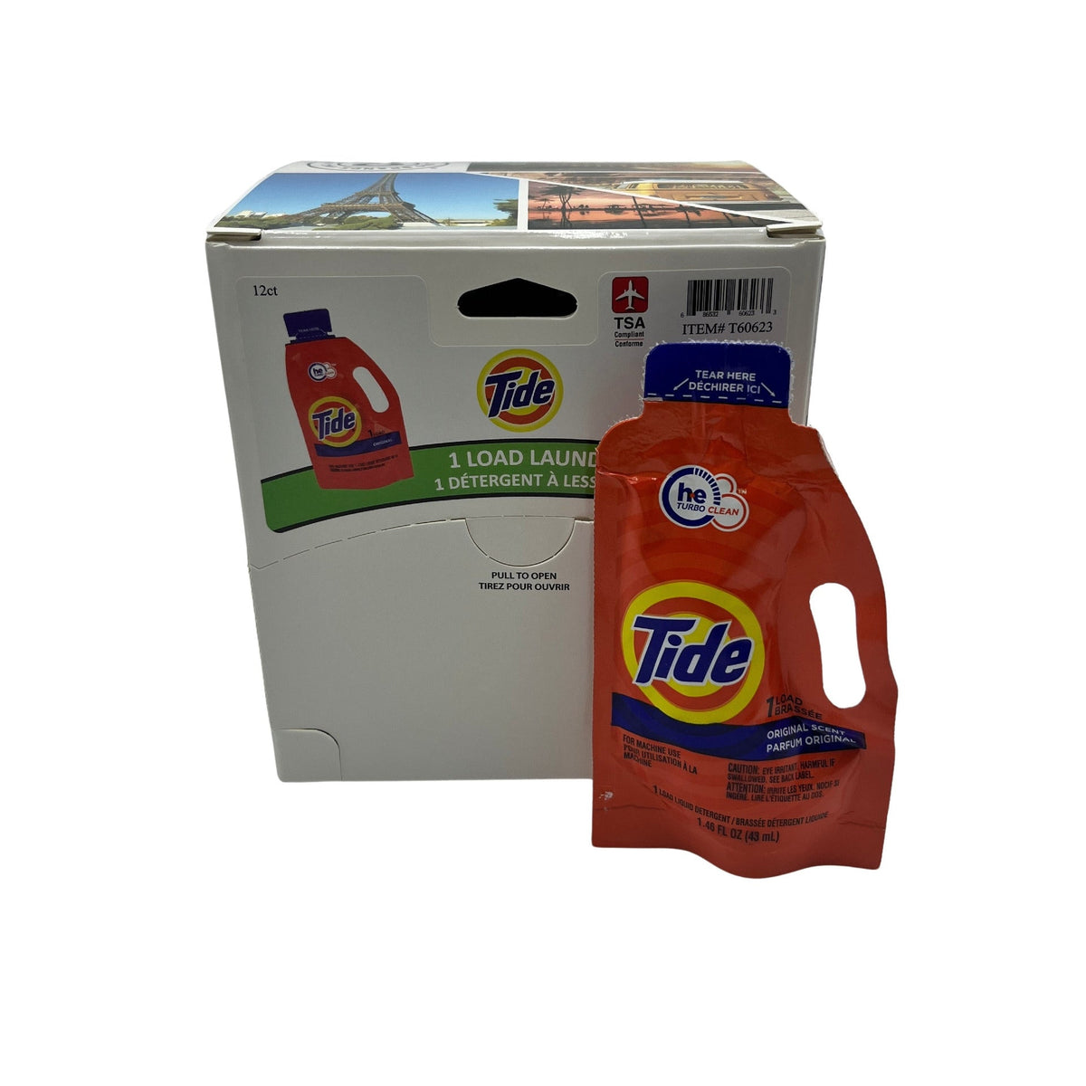 Tide 1-Load Travel Packet Liquid Detergent