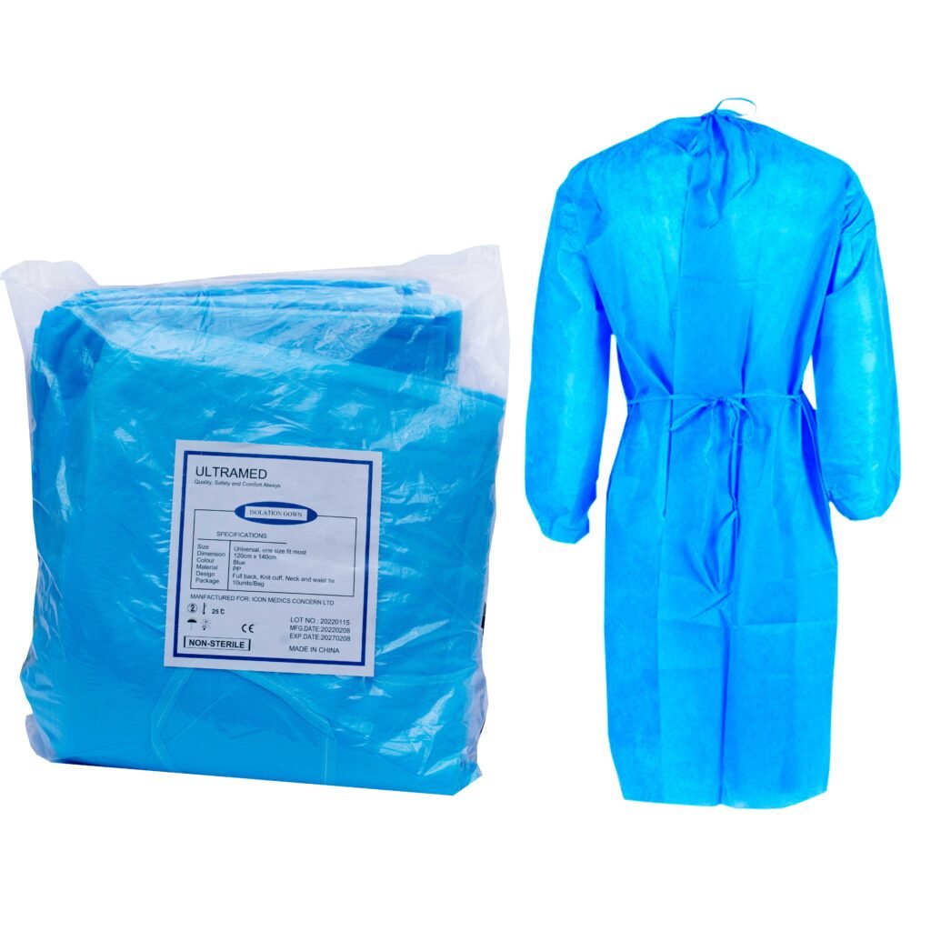 ISOLATION GOWN W/ SLEEVES LG 10 DS