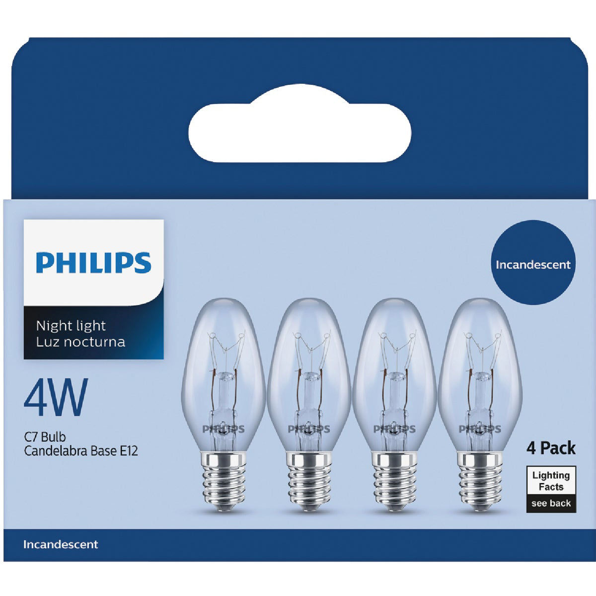 BULB NIGHT LIGHT CLR 7W 4PK