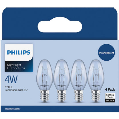 BULB NIGHT LIGHT CLR 7W 4PK