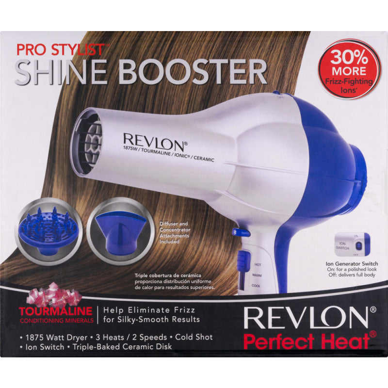 Revlon Dryer Shine Booster 1875 Watt With Attachments