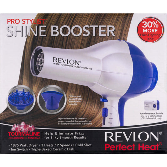 Revlon Dryer Shine Booster 1875 Watt With Attachments