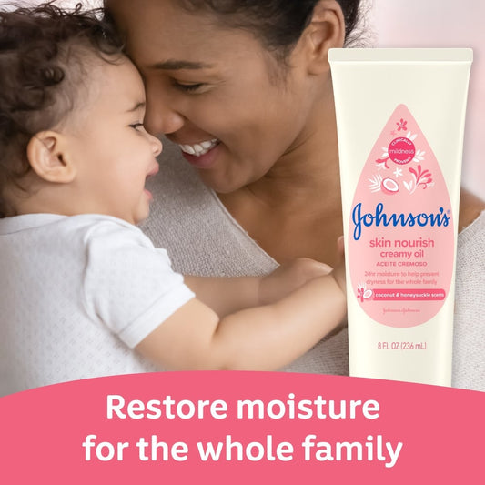 Johnsons Skin Nourish Creamy Oil Coconut + Honeysuckle 8oz
