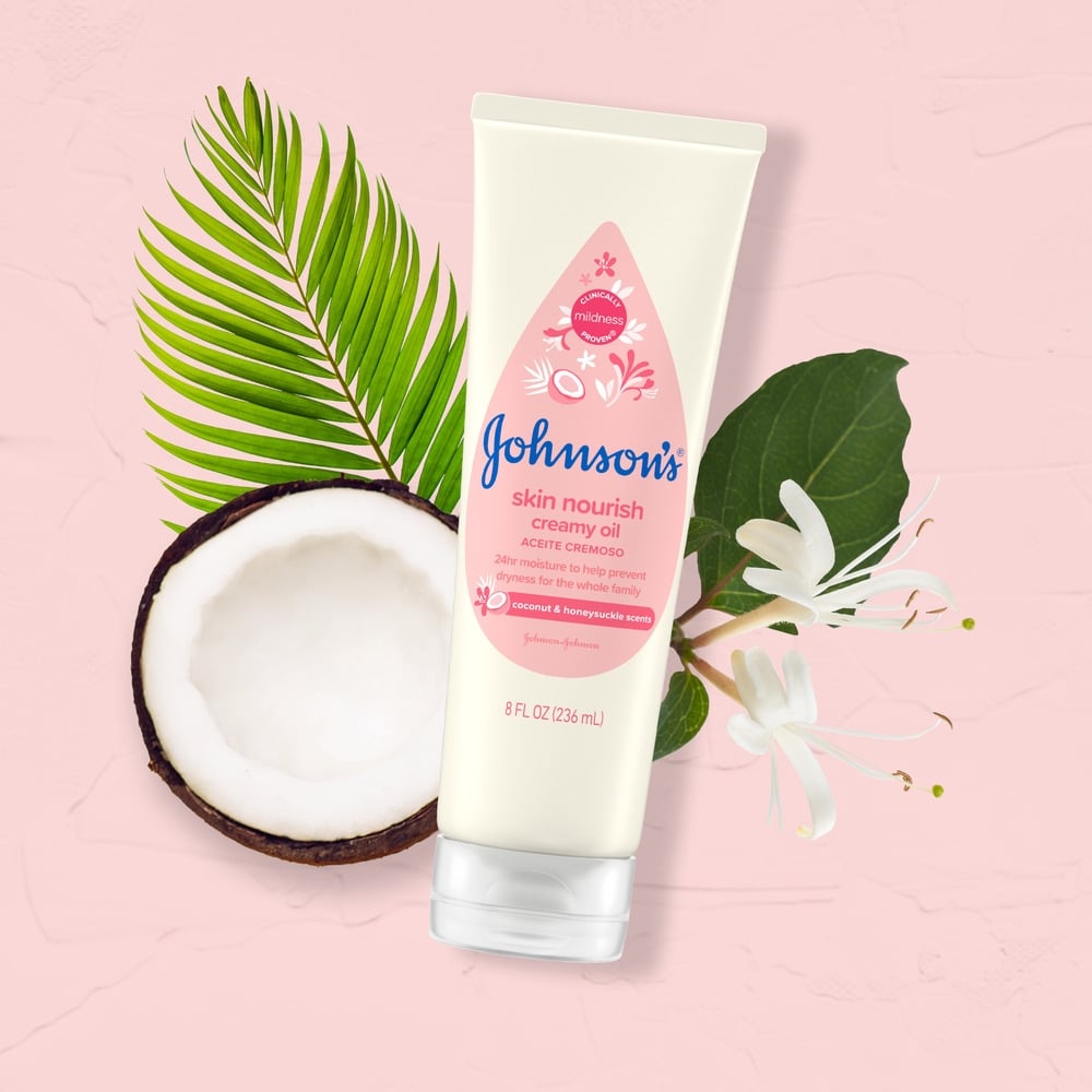 Johnsons Skin Nourish Creamy Oil Coconut + Honeysuckle 8oz