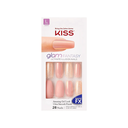 KISS Glam Premium Faux Nails - Pink Sugar