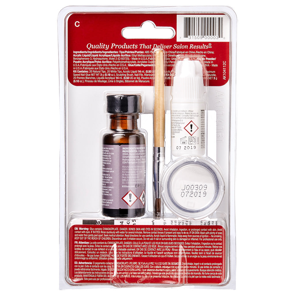 KISS Acrylic French Manicure Fake Nails Sculpture Kit - Natural