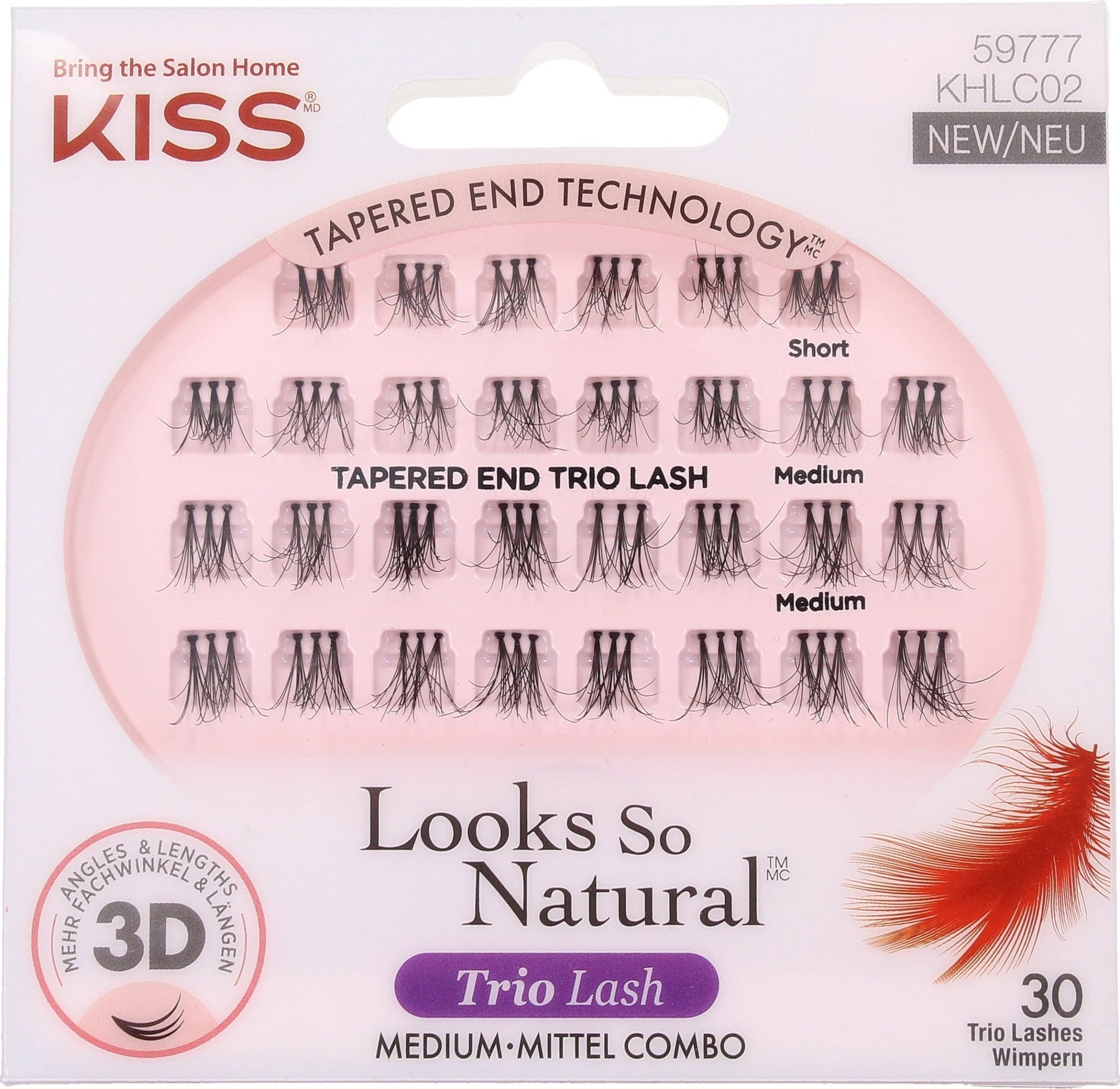 Kiss Looks So Natural Trio Lashes Medium Combo 30 Count