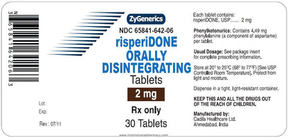 RISPERIDONE TD 0.5MG7X4UD ODT BPK