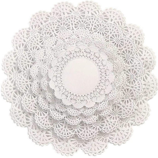 DOILIES 6.5" WHITE RND LACE