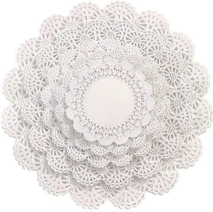 DOILIES 8.5" WHITE RD LACE
