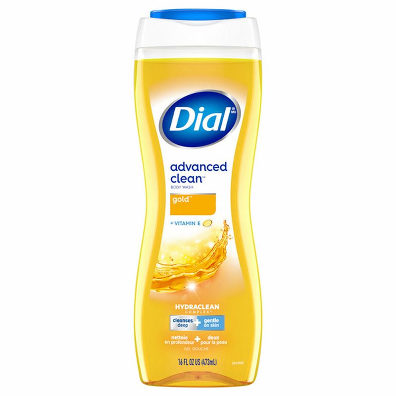 Dial Body Wash Gold 16oz Advanced Clean+Vitamin-E