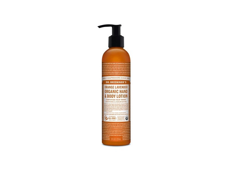 Dr. Bronners Organic Hand/Body Lotion Orange Lavender 8oz