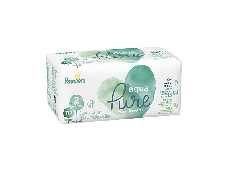 Pampers Baby Wipes Aqua Pure Fragrance-Free 112 Count