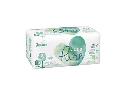 Pampers Baby Wipes Aqua Pure Fragrance-Free 112 Count