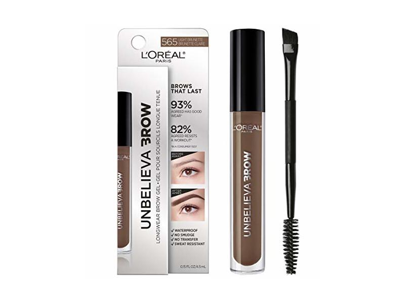 L'ORÉAL PARIS Unbelieva-Brow Longwear Waterproof Tinted Brow Gel, 570 Brunette, 0.15 fl. oz.