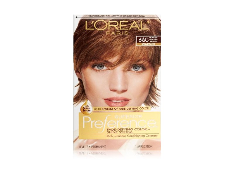 L'ORÉAL PARIS Superior Preference Permanent Hair Color, 6.5G Lightest Golden Brown, 6.5 fl. oz.