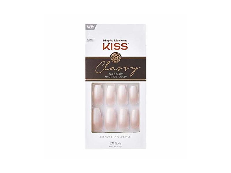 Kiss Classy Nails 28 Count Medium Length Chevron Tip