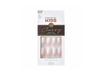 Kiss Classy Nails 28 Count Medium Length Chevron Tip