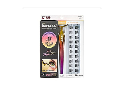 Kiss Lash Impress Press-On Falsies Natural 20 Clusters
