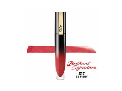 L'Oreal Paris Brilliant Signature Shiny Lip Stain Lipstick, Be Successful, 0.21 fl. oz.