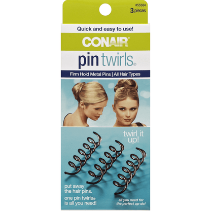CONAIR Pin Twirls Metal Spiral Pins, 3 count