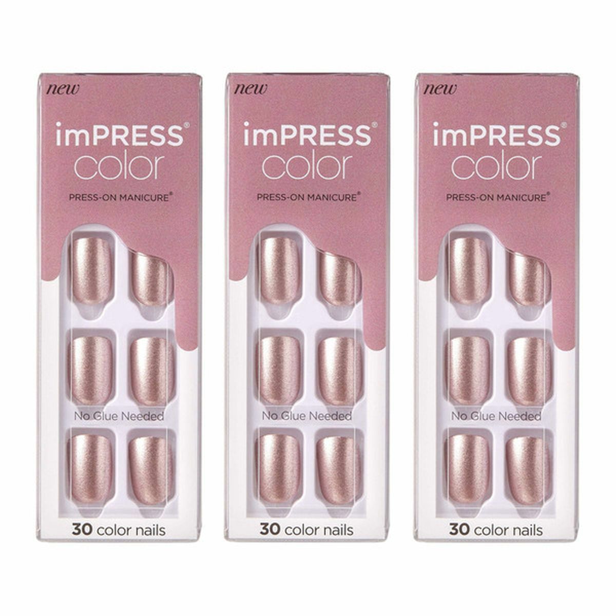 KISS imPRESS Color Press-On Fake Nails - Champagne Pink