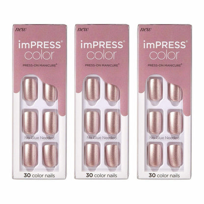 KISS imPRESS Color Press-On Fake Nails - Champagne Pink
