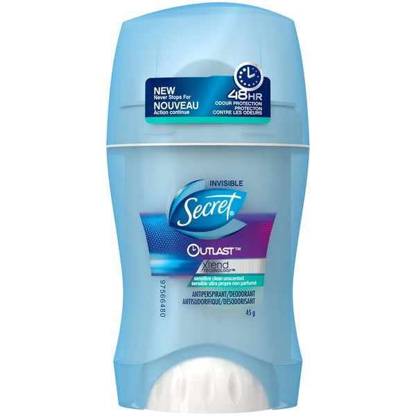 Secret Outlast Xtend  Mini Invisible Solid Antiperspirant and Deodorant - Completely Clean, 0.5 oz