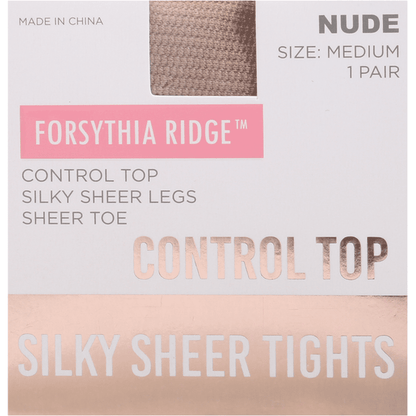 Forsythia Ridge 1Pk Sheer Tights With Control Top Medium Black