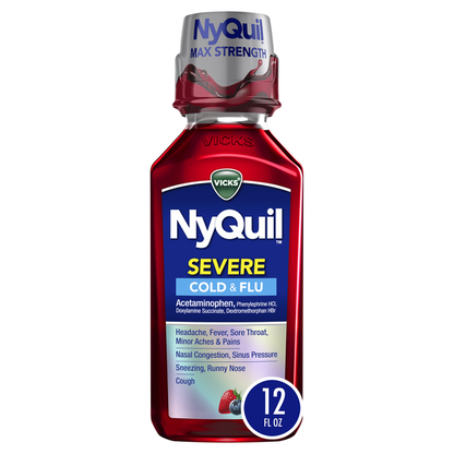 Vicks Nyquil Cold & Flu 8oz Severe (Berry Flavor)