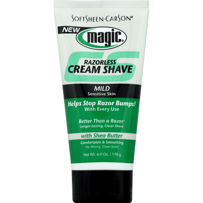 Magic Razorless Cream Shave Sensitive Skin 6oz Tube