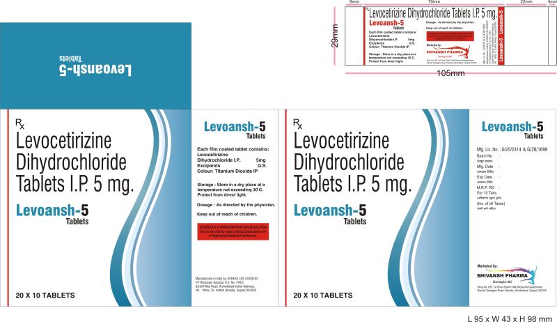 LEVOCETIRIZINE DIHCL 5 MG TAB 80